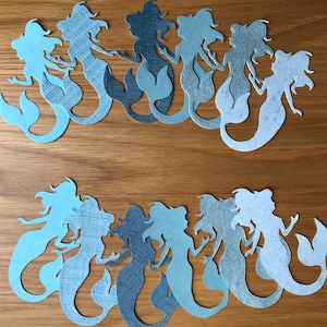 Mermaid die cuts-12 Stanzen blaue Meerjungfrauen-Verzauberung unter der Meeresparty-Meerjungfrau schnitt Papiere-Scrapbooking Meerjungfrau-Verzierungen-Kartenerstellung