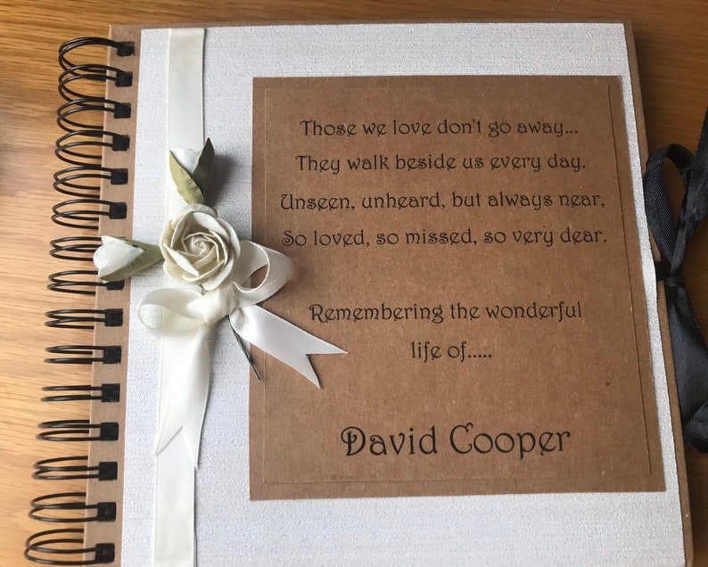 In loving memory guest book, funeral memorial book, mourning guest book, condolence book, remembrance book, Celebration of life keepsake, image 3