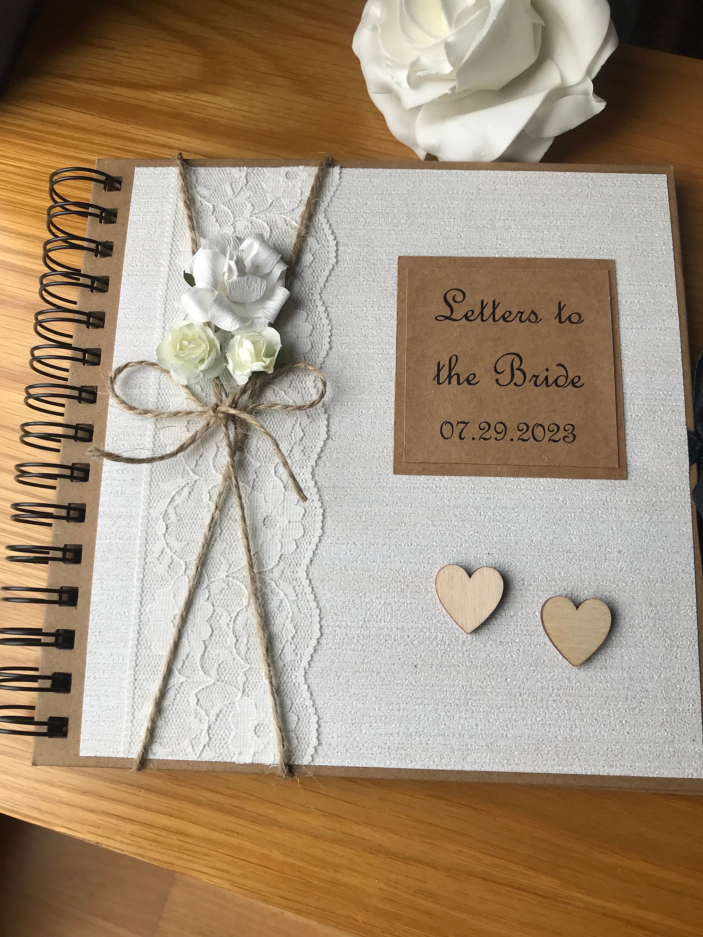 Letters to the Bride Book Hen Party Photo Album Bride Memory Keepsake Album  Handmade Wedding Guest Keepsake Album Guest Keepsake Memory Book 