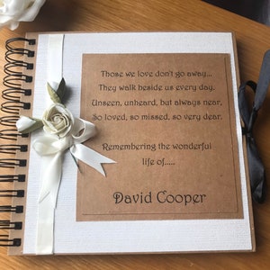 In loving memory guest book, funeral memorial book, mourning guest book, condolence book, remembrance book, Celebration of life keepsake,