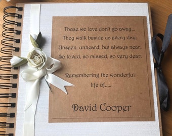 In loving memory guest book, funeral memorial book, mourning guest book, condolence book, remembrance book, Celebration of life keepsake,