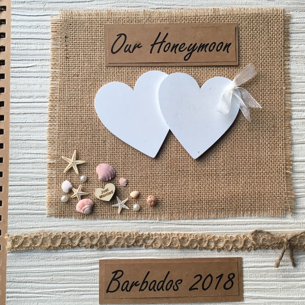 Honeymoon memory album/couples memory keepsake album/holiday photo album/personalised honeymoon gift album