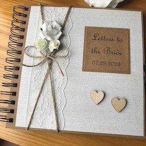 Libro de cartas a la novia, álbum de fotos de despedida de soltera, álbum de recuerdos para la novia, álbum de recuerdos para invitados a la boda hecho a mano, libro de recuerdos para invitados
