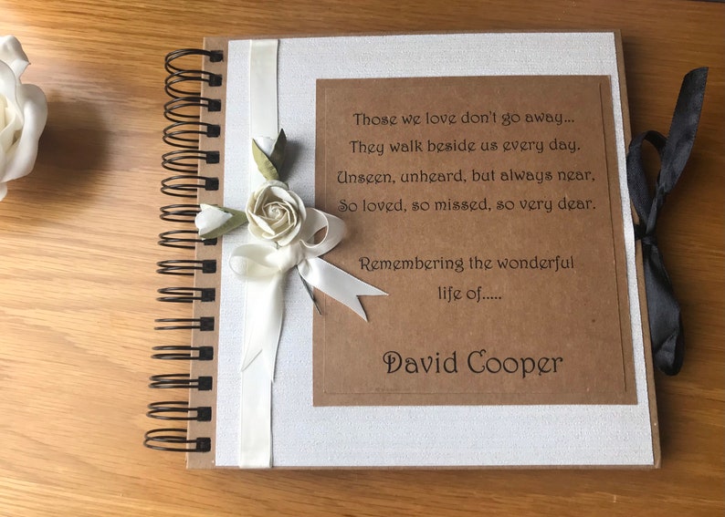 In loving memory guest book, funeral memorial book, mourning guest book, condolence book, remembrance book, Celebration of life keepsake, image 2