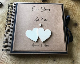 Couples our story so far album, couples keepsake scrapbook, couples story photo album, couples gifts, same sex couple gifts, LGBT couples,