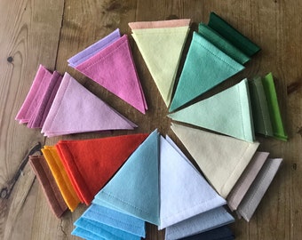 Build your own felt bunting flags, custom bunting flags, you choose your colours for bunting,