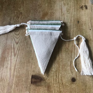 Sage green, beige & natural baby bunting, felt neutral bunting, kids bedroom bunting flags, neutral baby decor, shop wall decor, zdjęcie 6