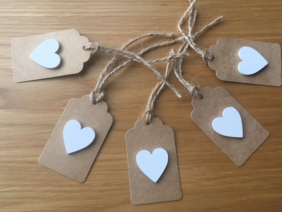 10 Large Brown ‘With Love/' Gift TagsWedding Birthday Christmas Handmade
