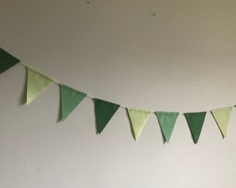 Ivy green, pistachio & mint baby bunting, felt neutral bunting, kids bedroom bunting flags, neutral baby decor, shop wall decor, party