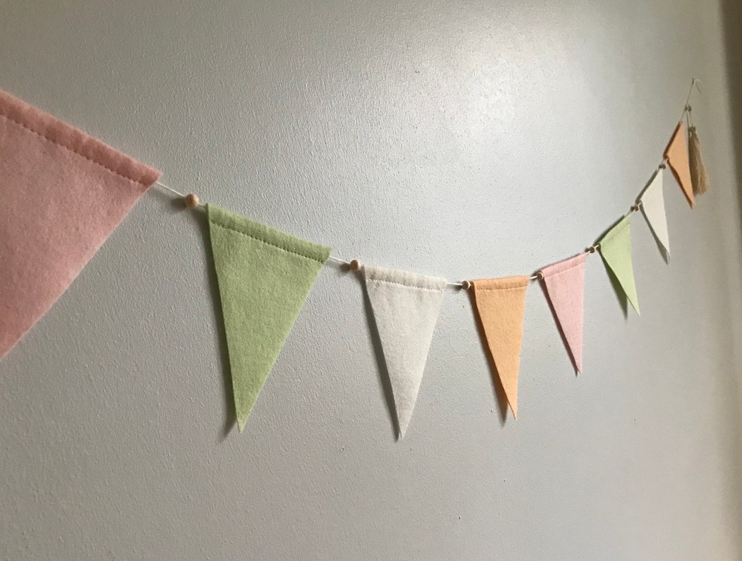 Blossom, Blush Pink, Pistachio & Natural Baby Bunting, Felt Garland ...