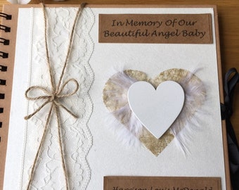 Angel Baby Keepsake Album, Infant loss gift, personalised baby loss memorial, Infant remembrance keepsake album, grief baby loss,custom made