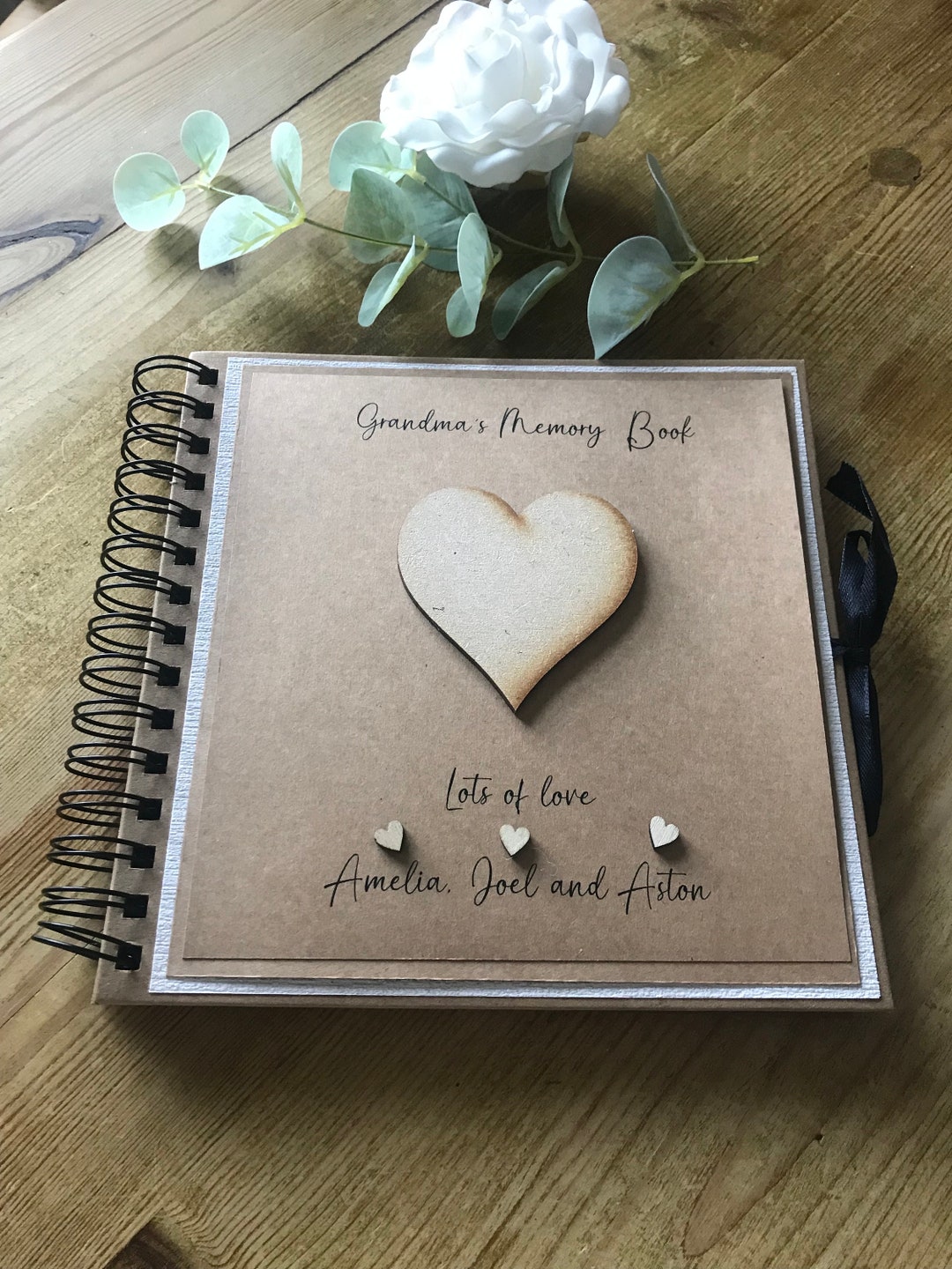 Grandma Memory Book, Grandparent Photo Scrapbook, Grandchild Gift for