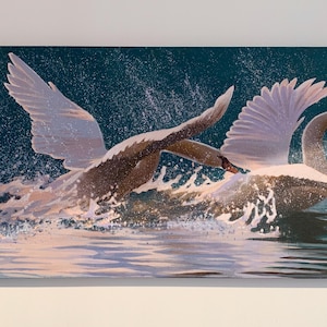 Winged Arrival - 30x15 Acrylic on Canvas