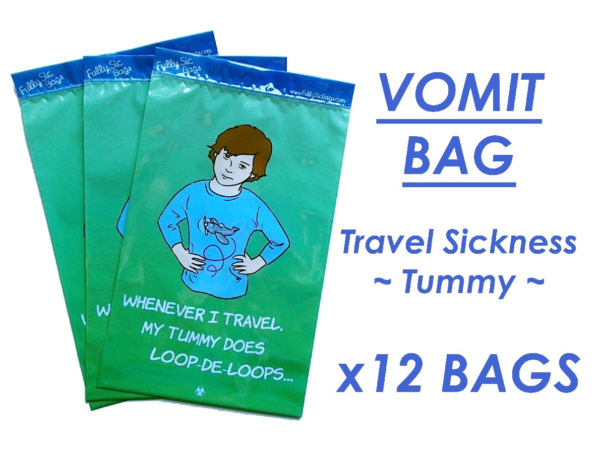 x12 TUMMY Travel Motion Sickness Bags Vomit Bag Novelty Etsy