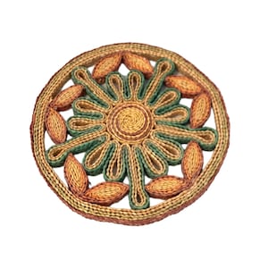 Vintage sjögräsunderlägg, pastellfärgad bohemisk retro köksinredning