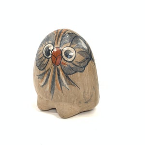 Vintage Mexico Stoneware OWL Bird Tonala Folk Art Mexican Pottery~Sculpture Figurine Boho Style~Desert Style Southwestern Decor