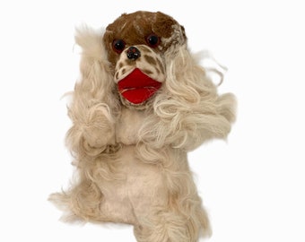 Vintage Real Fur Stuffed DOG Cocker Spaniel Terrier Small Dog~Glass Eyes~Child's Toy~Nursery~Dog Decor~Dog Lover Gift