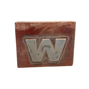 Vintage Letter W or M Type Block~Letter Press Block~Capital M~Capital W~Advertising~Printing~Initial W~Initial M~Name