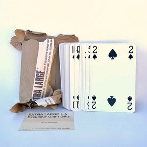 Vintage EXTRA LARGE Inc. speelkaarten ~ 12" x 8" kaartspel ~ 1 NIEUW ~ 1 geopend ~ Familie ~ Tafelspellen voor alle leeftijden ~ Exclusieve gigantische geschenken ~ België