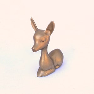 Vintage Brass DEER~Reindeer~Fawn~Mid Century Modern Decor Figurine~Paperweight~Desk Top Decor~Nursery Decor~Christmas Decor