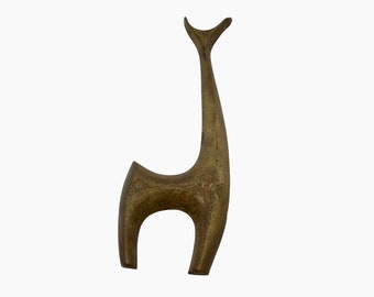 Figura de ciervo de latón vintage - Decoración minimalista de diseño danés MCM