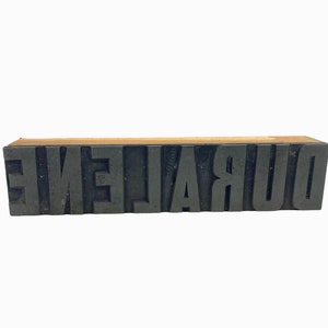 Vintage DURALENE Heavy Duty Lubricants~Duralene Motor Oils Type Block~Letter Press Block~Advertising~Printing~Petroliana~Auto~Man Cave