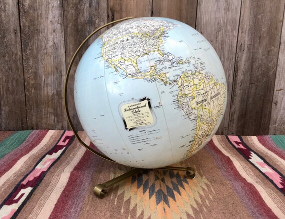 1950s Inflatable Tabletop Globe: C.S. Hammond, Mid Century Modern