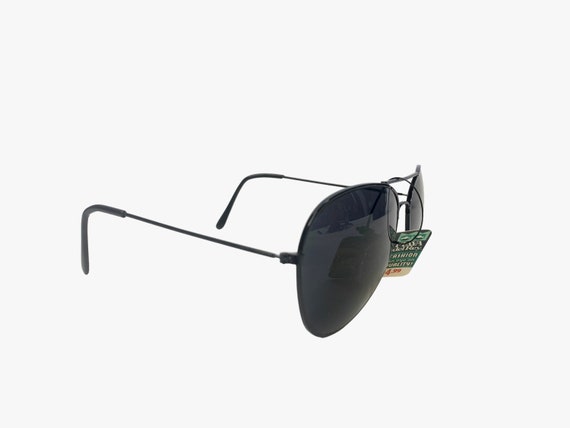 Vintage AVIATOR Sunglasses~Black Plastic Lenses w… - image 5