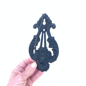 Vintage Gusseisen HOOK Papier Quittungsaufhänger ~Schwarze Gusseisen Wandhaken~Rustikaler Schmuckhalter~Bauernhaus~Bürodekor