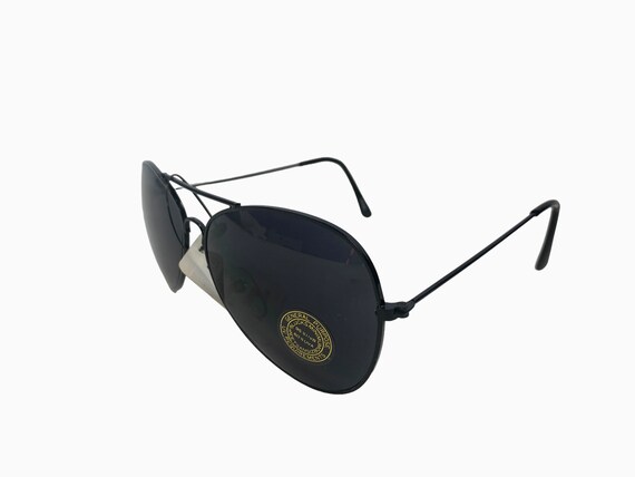 Vintage AVIATOR Sunglasses~Black Plastic Lenses w… - image 6