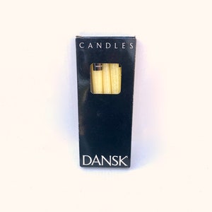 Vintage Mid Century Modern DANSK Pale Yellow Candles~Set of 4 Danish 10&quot; Taper Candles~Original Box~Danish Design