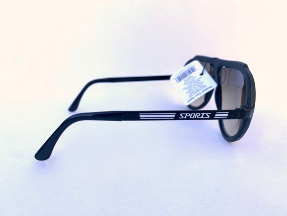 Vintage SPORTS Sunglasses~Black Plastic & Metal F… - image 5