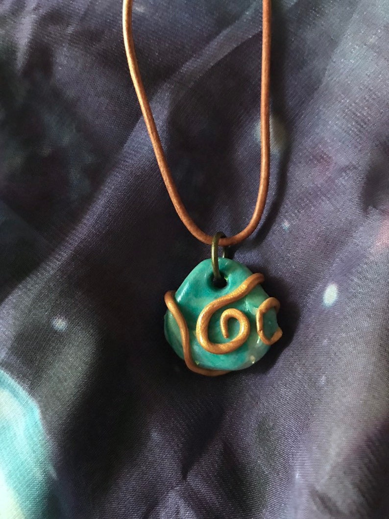 Amulette Magique Bleue et Or Swirl - Etsy France