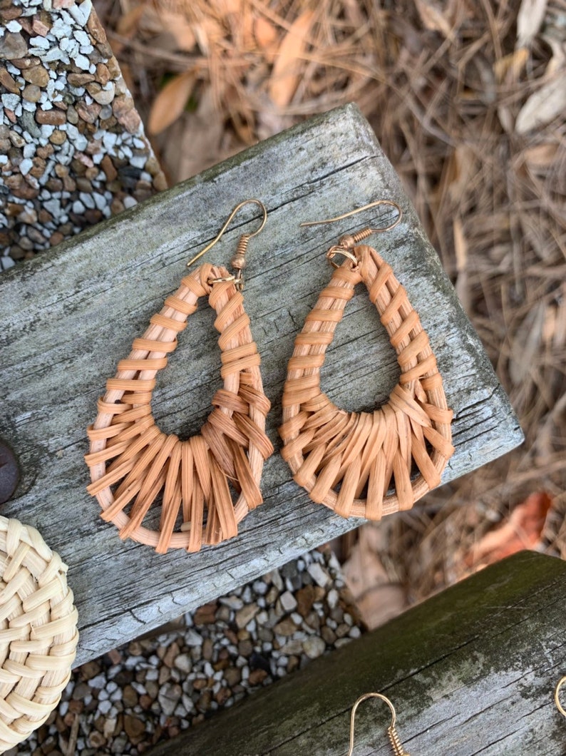 SALE Lowcountry sweetgrass basket earrings free shipping Etsy