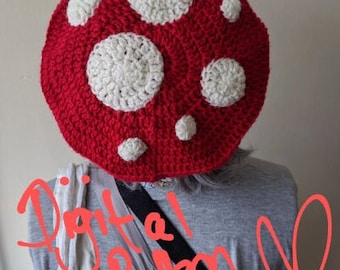 Chapeau champignon champignon vénéneux au crochet *MOTIF UNIQUEMENT*