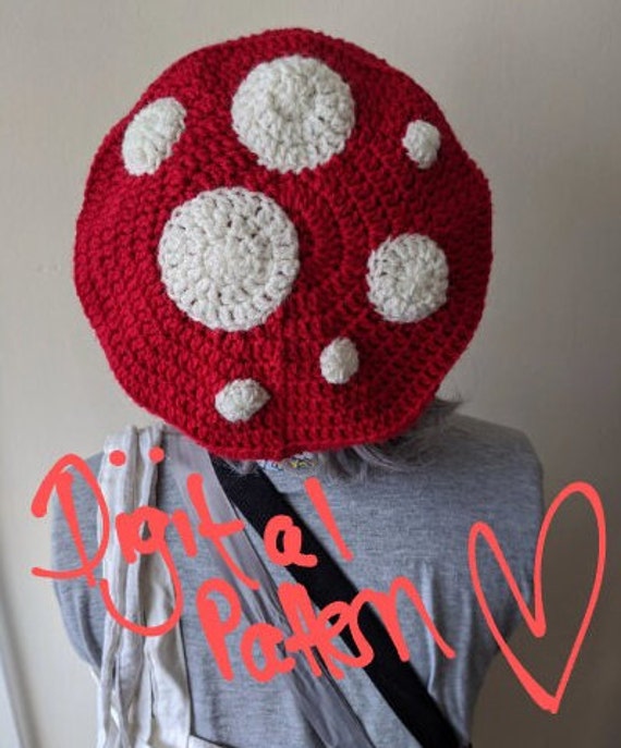 26 Mushroom Hat Crochet Patterns for Cottagecore, Fantasy, and Everyday Wear 18 Crochet mushroom Toadstool hat *pattern Only