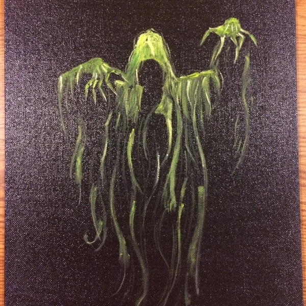 The Grim Reaper, Scary, Dark, Death, Halloween, Creepy, Handmade, Original Oil Painting, Canvas