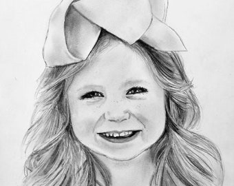 100% Hand-Drawn Custom Pencil Portrait Drawing of Family Member or Friend from Your Photo - One Subject