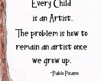 Every Child is an Artist - Watercolor Painting -  Digital Print - Instant Download - Nursery Wall Decor - Kids Room Decor - Boy Girl