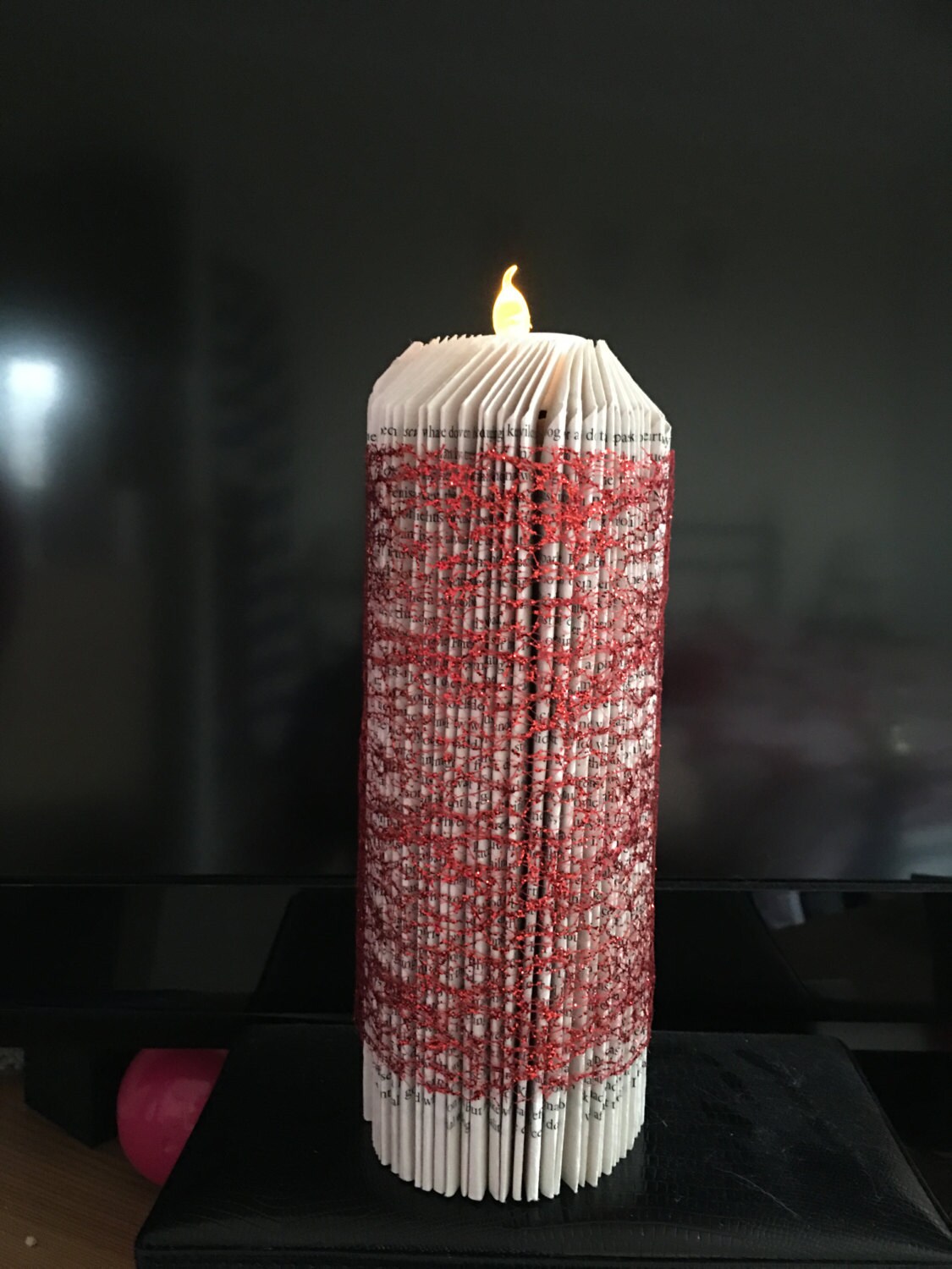 Folded Paperback Book LED Candle Tutorial full instructions Etsy