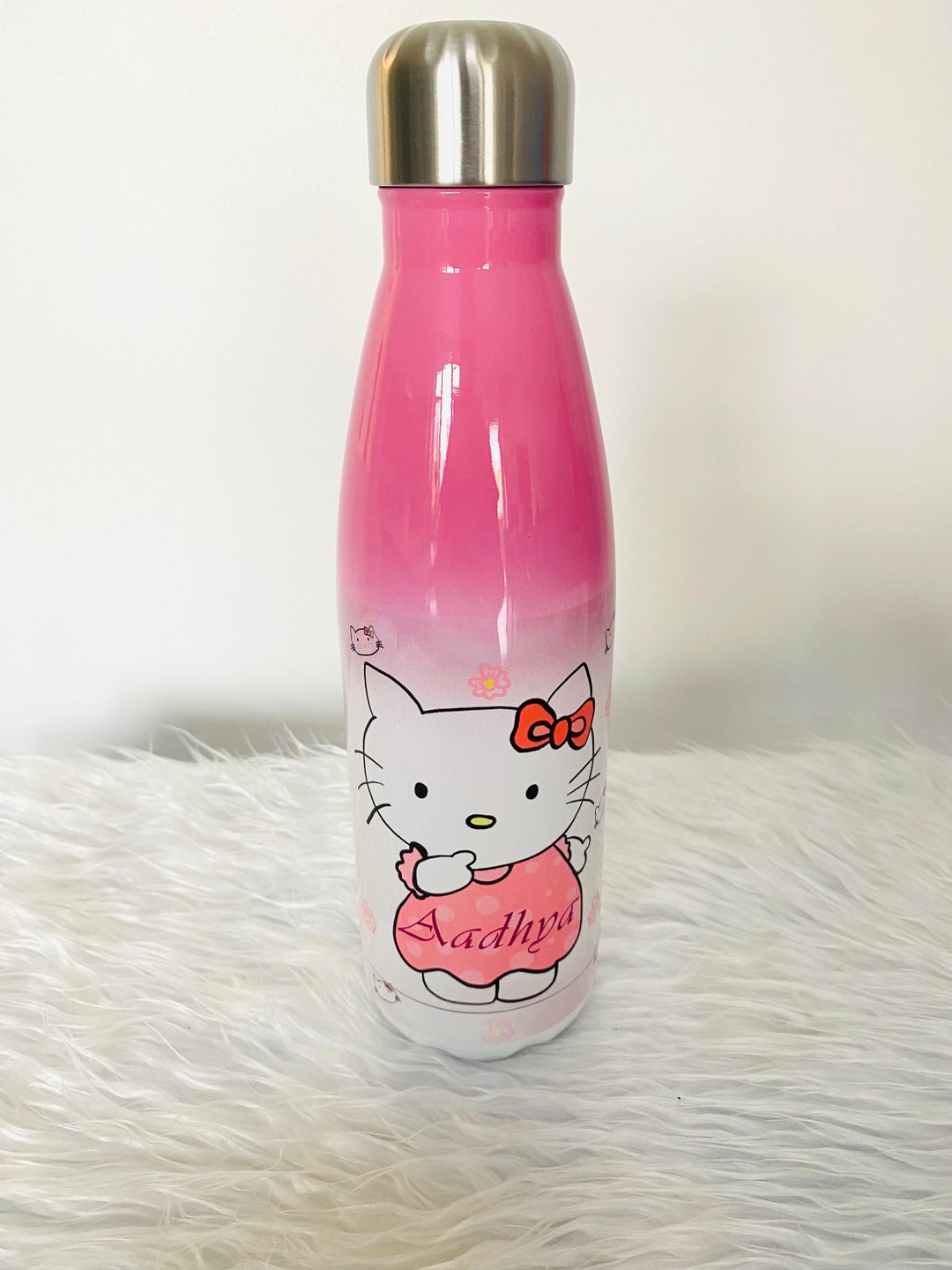 Hello Kitty Water Bottle, Kids Water Bottle, Hot Water Bottle, Steel Bottle, Personalized Bottle