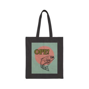 OPE! Black Cotton Canvas Tote Bag