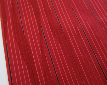Japanese Raincoat fabric - Ama coat fabric - Silk - Stripes - Colour Red and black - Various lengths.