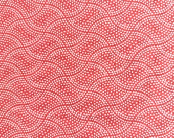Japanese kimono fabric - Silk - Bundo Tsunagi Pattern - Raspberry red, cream white - Various lengths.