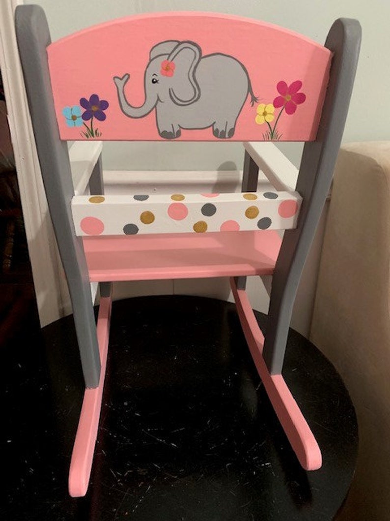 Personalized Child's Rocking Chair: Eva the Elephant - Etsy