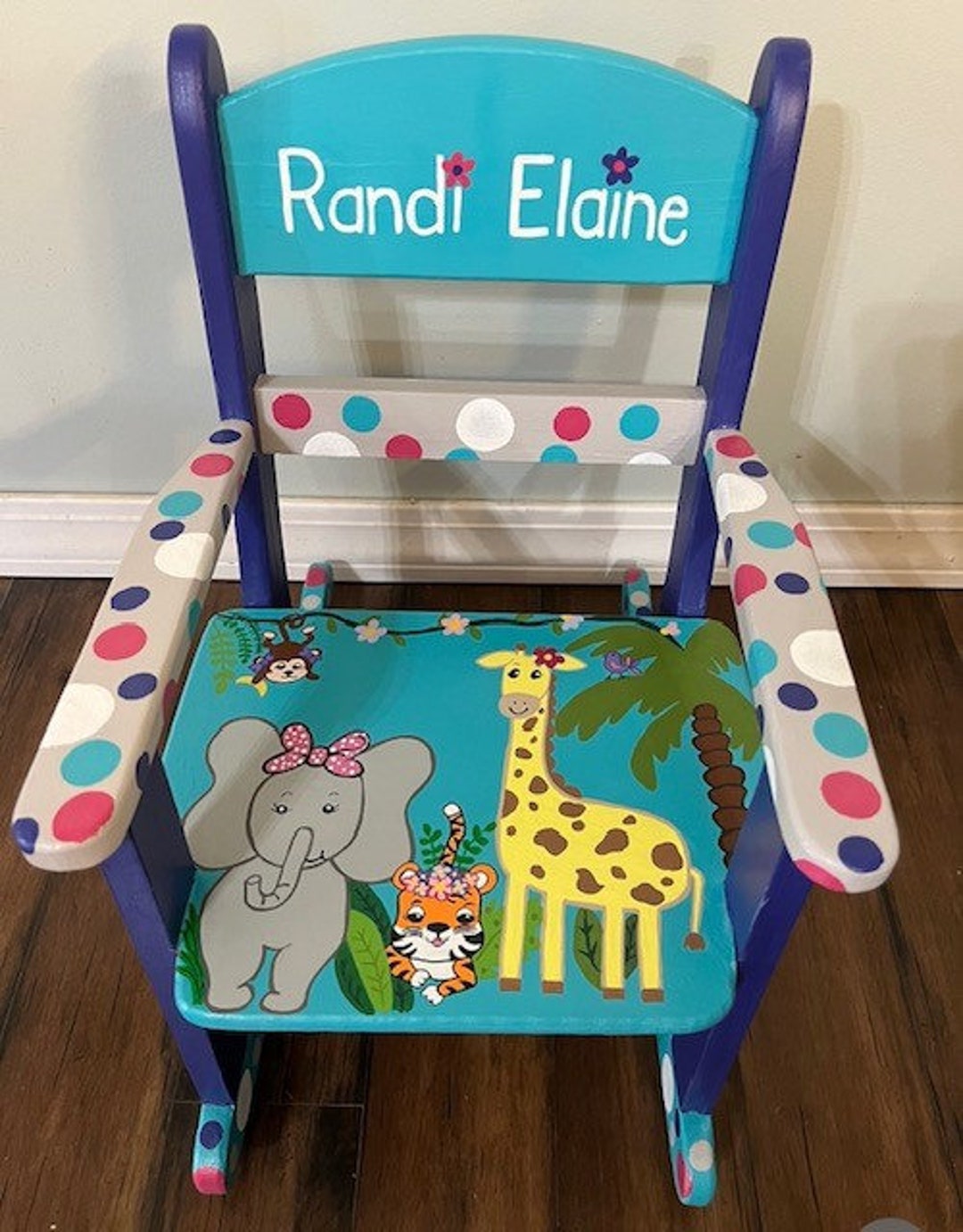 Child's Rocking Chair Pretty in the Jungle - Etsy