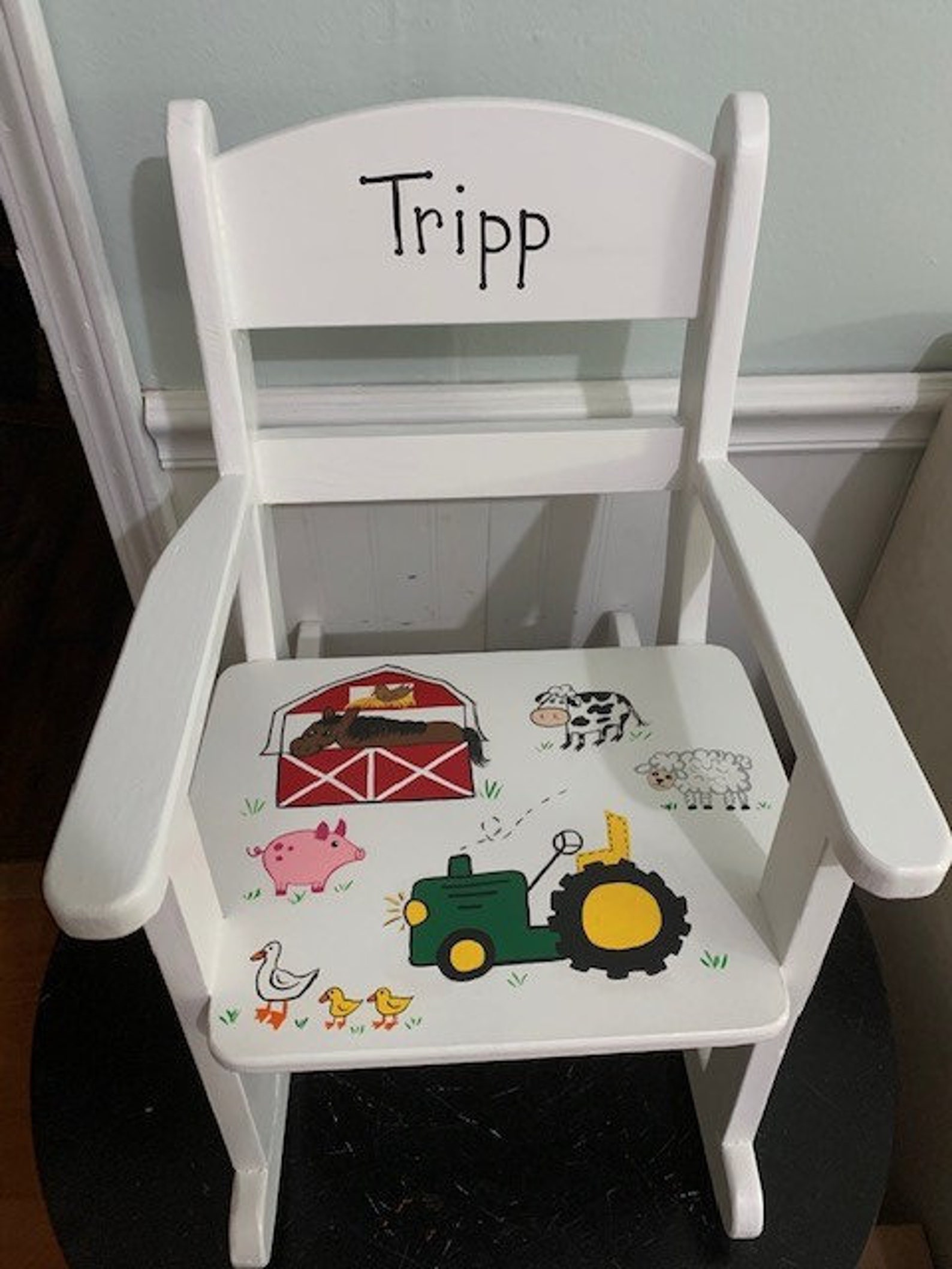 Personalized Child's Rocking Chair Farm Friends Etsy