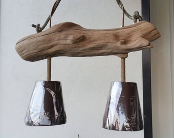 Chandelier with Driftwood branch full and natural.