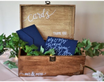 Personalised Wedding Card Box - Wooden, Rustic, Romantic