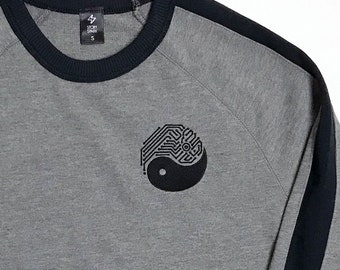 Techie Yin Yang Sweatshirt for Engineers and Techy Dad, Unique Tech Gift for Husband, Long Sleeve Ying Yang Shirt thats Embroidered and Soft
